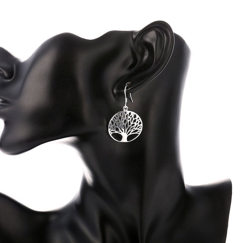 AMBESTEE Tree of Life Earrings,Fashion Jewelry Sterling Silver Plated Tree Pendants Drop Dangle Earrings Dangles - Image 3